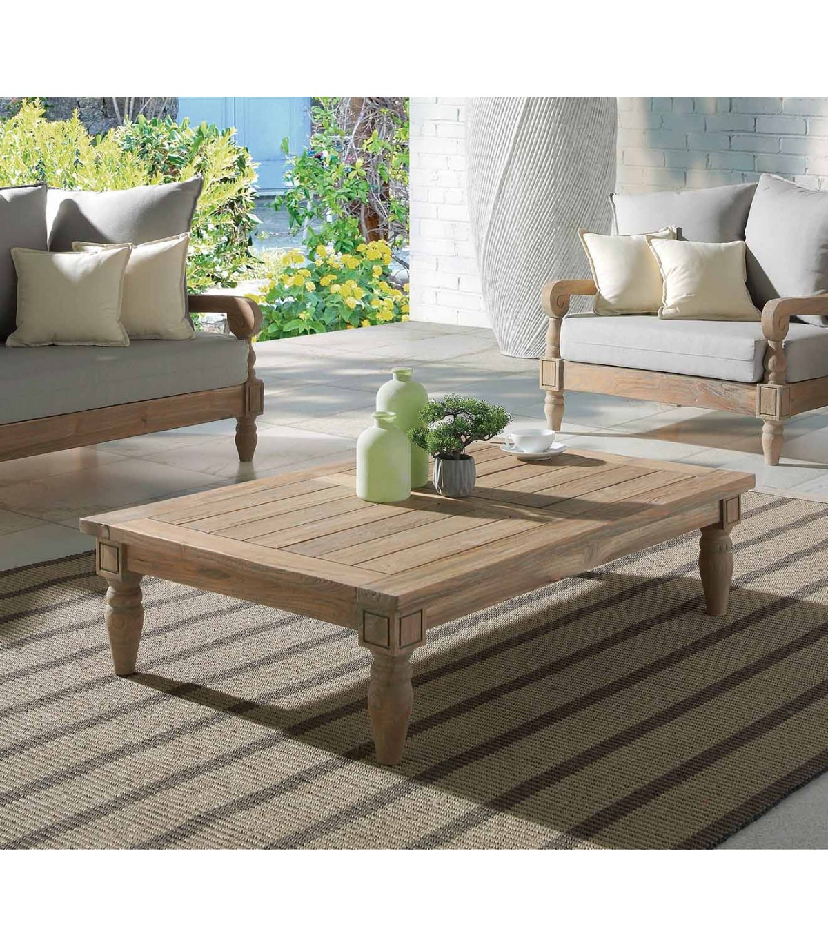 Mesa auxiliar jardín de madera de teca - Muebles de exterior