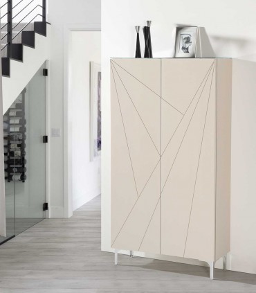 Diseño de armario zapatero con puertas de cristal, Molins Design