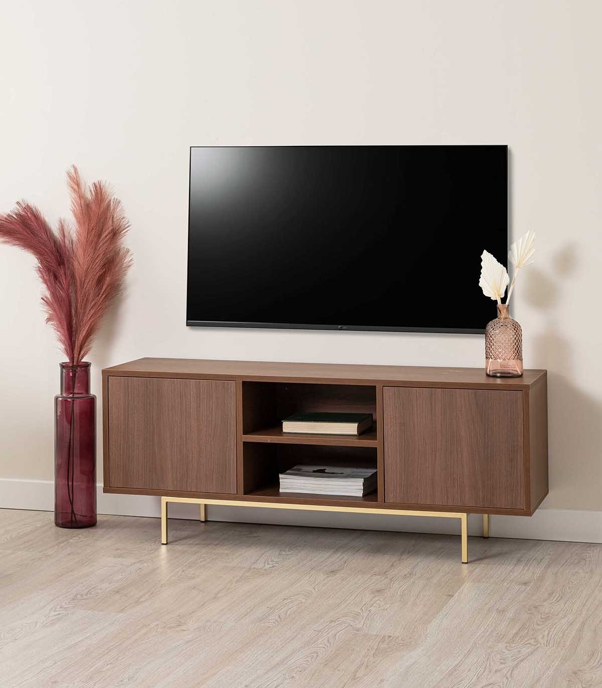 mueble tv con patas de madera