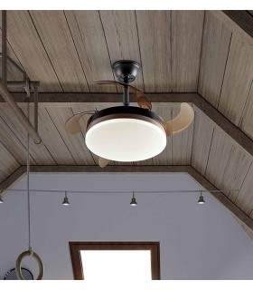SIROCO MINI: Ventilador banco con aspas madera blancas, 329361D