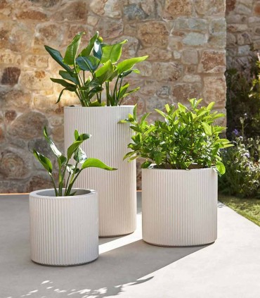  LuxenHome - Macetas para plantas de interior, juego de 2  macetas de interior, maceta blanca con soporte de metal dorado, macetas de  lujo para plantas de interior, maceta grande para plantas