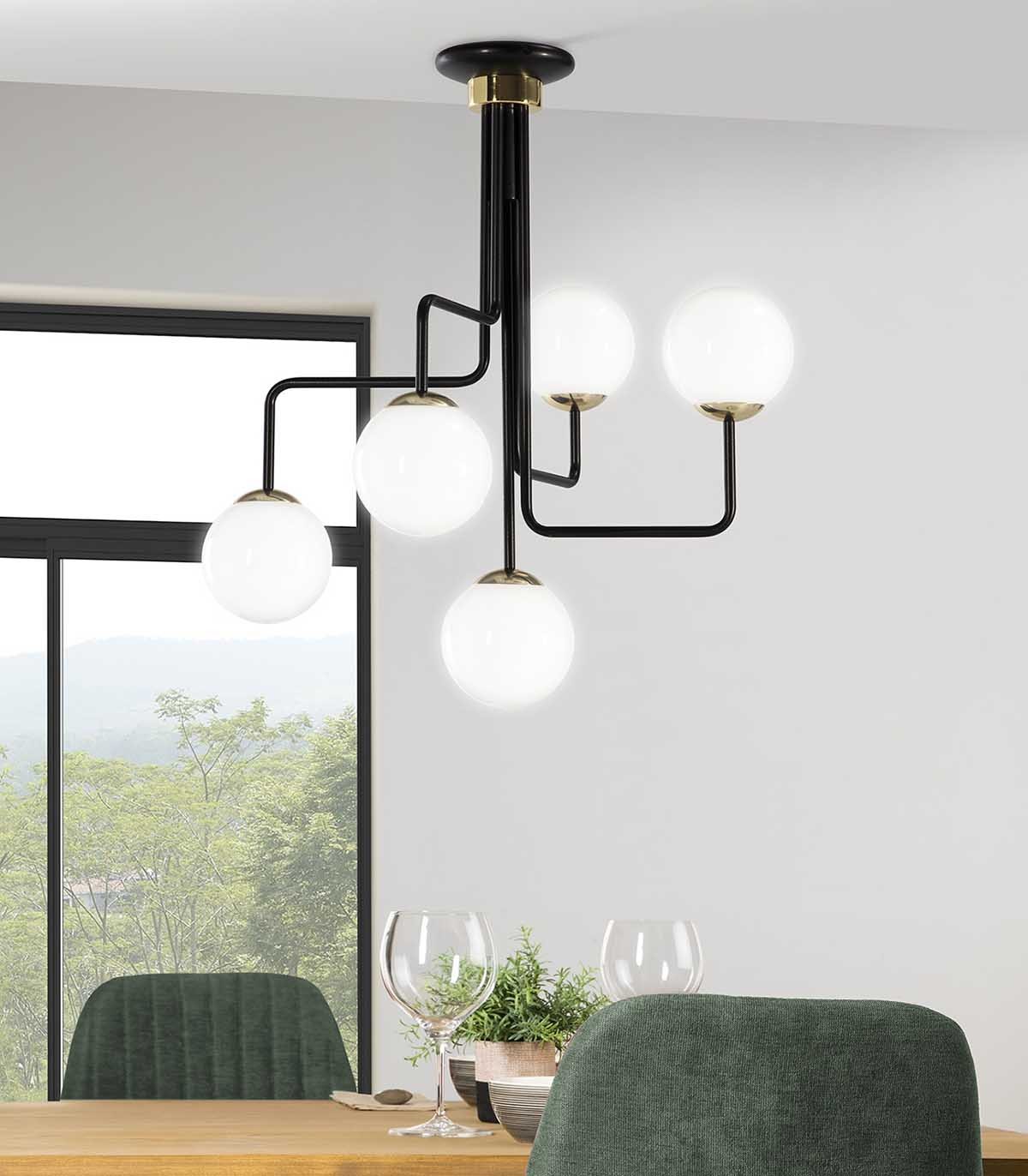 Mueble de salón estilo industrial con luces led