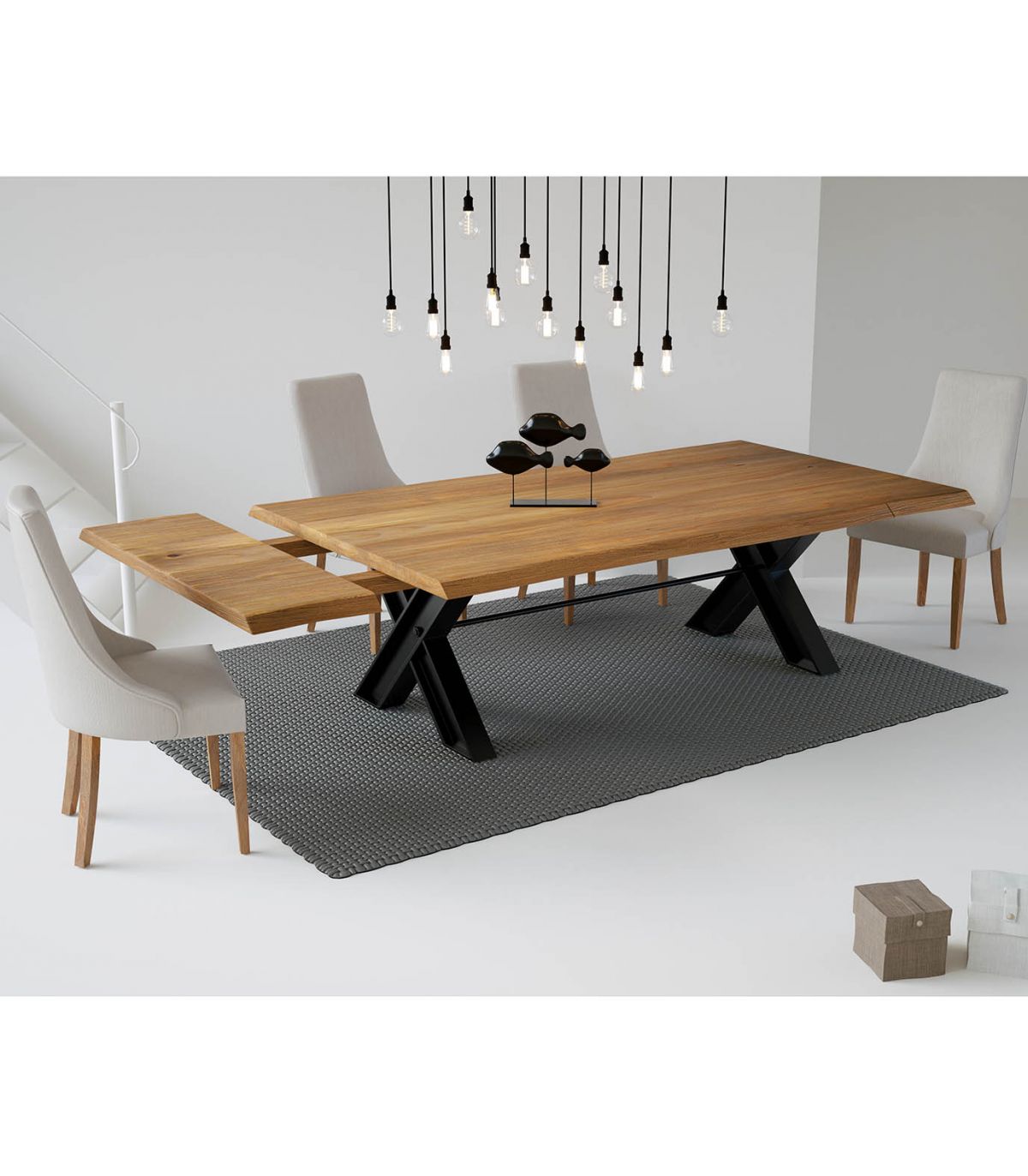 Mesa de comedor de estilo industrial modelo XALIA