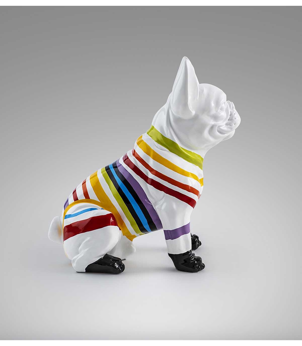 Figura Decorativa Perro Bulldog con Bandeja, Vaciabolsillos con Escultura  para Entrada Recibidor Original y Elegante, 50 cm