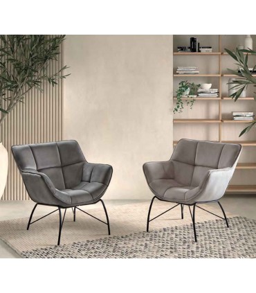 Sillón de diseño moderno en terciopelo DEDALO