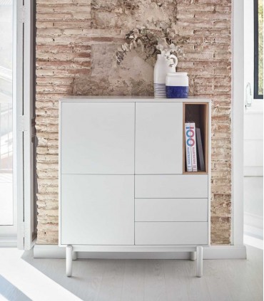 Mueble auxiliar de diseño nórdico CORVO Crema