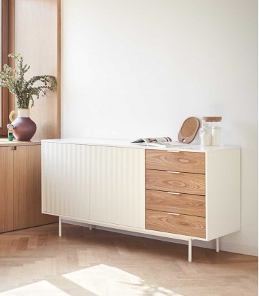 Mueble Aparador Nórdico SIERRA Blanco Roble