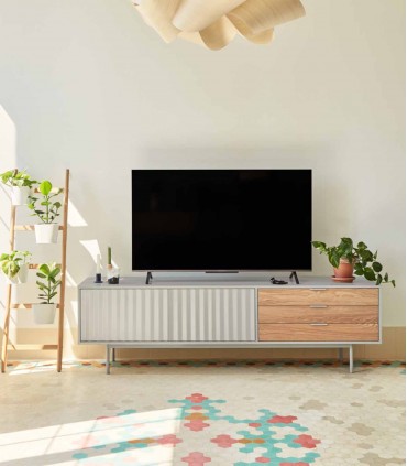 Mueble Televisión de madera SIERRA Gris Roble