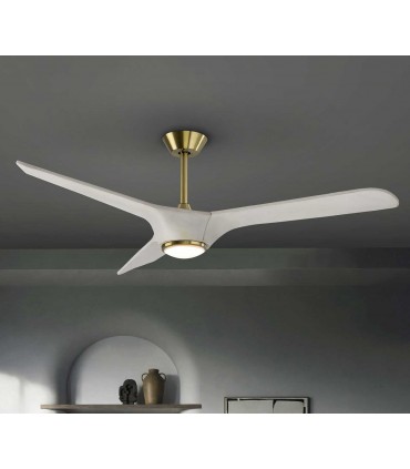 Ventilador de techo con luz LED ALISIOS blanco