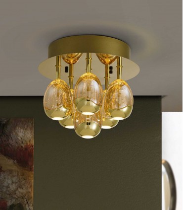 Plafón estilo moderno Led Dimable ROCIO Oro