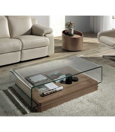 Mesa de Centro en Madera y Cristal : Modelo GRECA