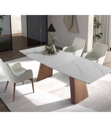 Mesa moderna con porcelánico ZAHARA Extensible