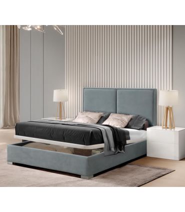 Cama tapizada de estilo moderno con canapé abatible CARMINA