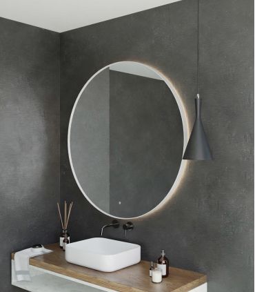 Espejos de baño redondos con luz LED ECLIPSE GD Blanco