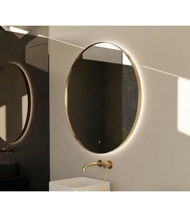 Espejos baño con luz LED redondos ECLIPSE GD Oro