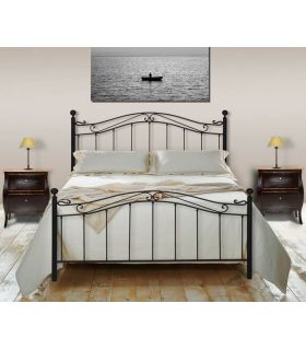 Cama Alicia para colchón de 90 x 190 en madera lacado blanco